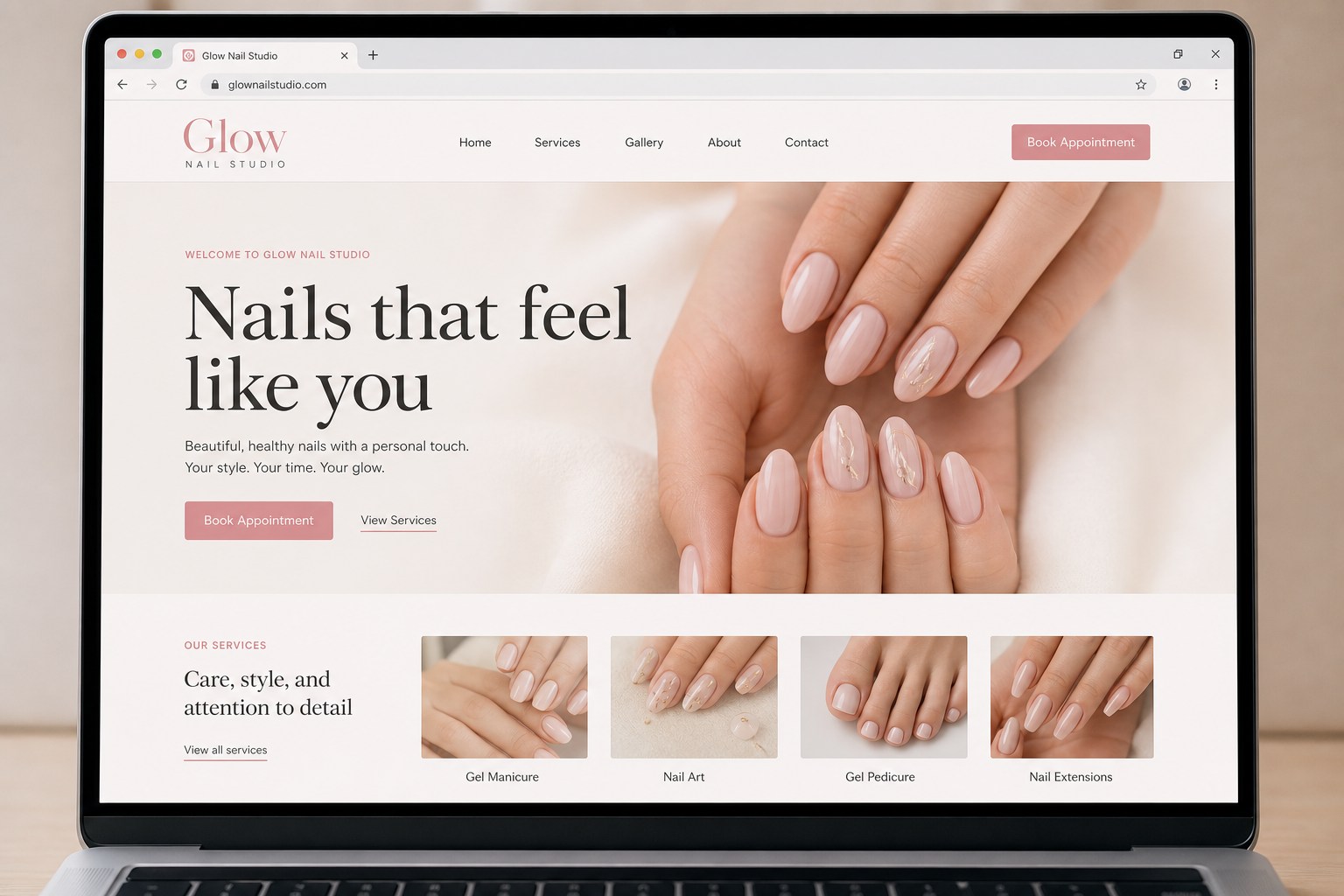 Example nail salon website